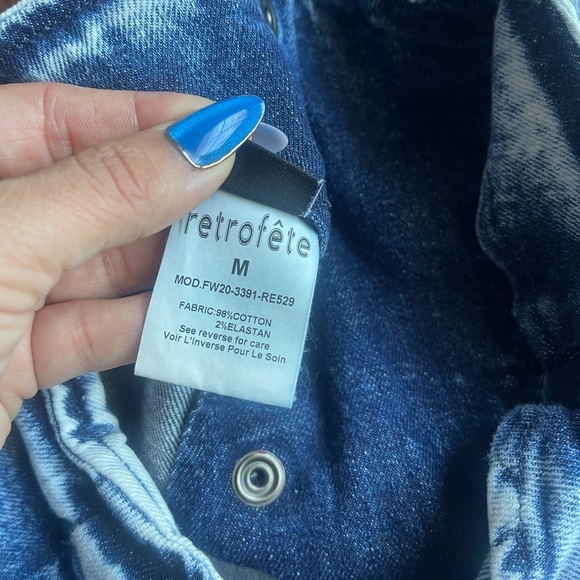 NWOT Retrofete Willa Denim Mini Skirt Medium - Picture 5 of 10